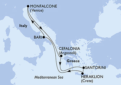 Santorini, Kréta és az Adria - csoportos MSC - OTP Travel